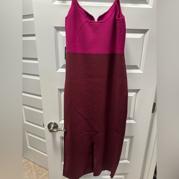 Express NWT size large midi bodycon color block dress - Picture 3 of 3